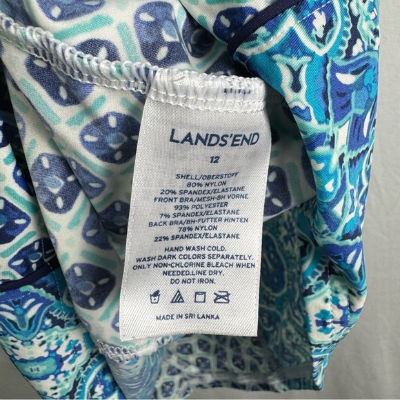 Lands' End Blue and White Swim Top Women’s Size 12 - Picture 3 of 4